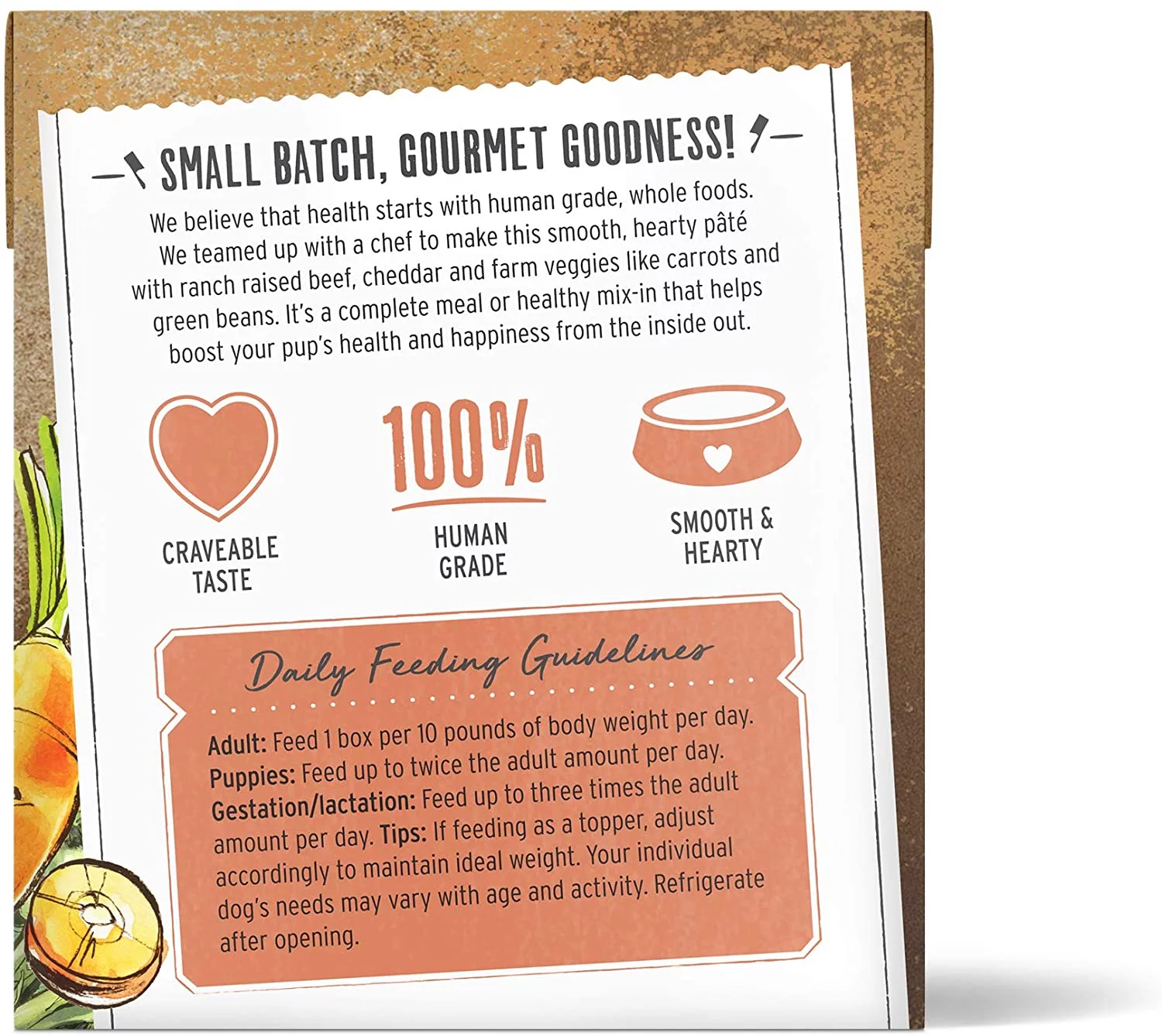 butcher block pate beef, cheddar & farm veggies pate 10.5oz - case of 6