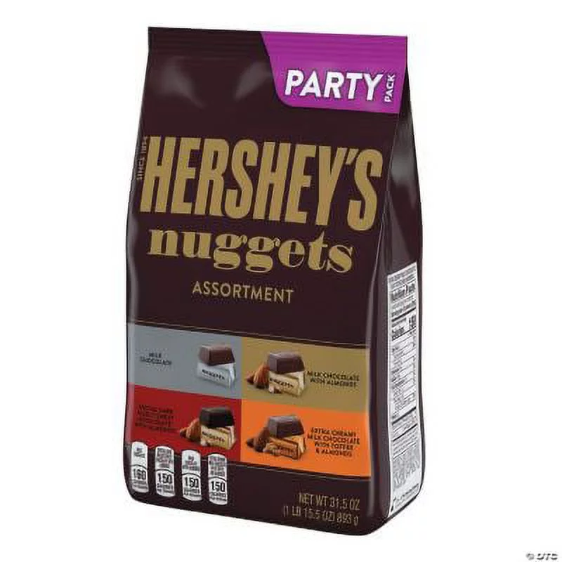 Fun Express  100 Pieces Hershey Nuggets Chocolate Asst 31 Oz, Edible, Branded Chocolate