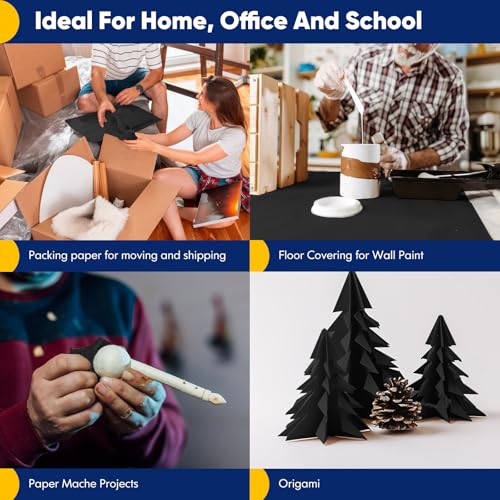 Vanhench Black Wrapping Paper, 17.5