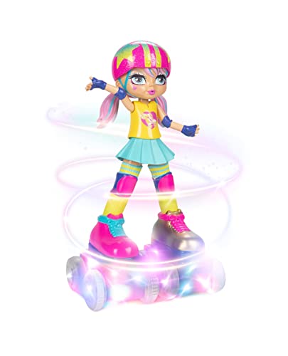 JAKKS Pacific Rock N Rollerskate Doll Rainbow Riley Light Up Remote Control Rollerskating Doll - Plays Music and Skates!, 10