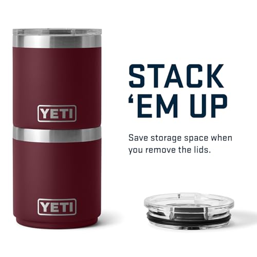 YETI Rambler Lowball, Vacuum Insulated Stainless Steel Stackable Lowball with MagSlider Lid, Stainless Steel, 10 oz (296 ml)