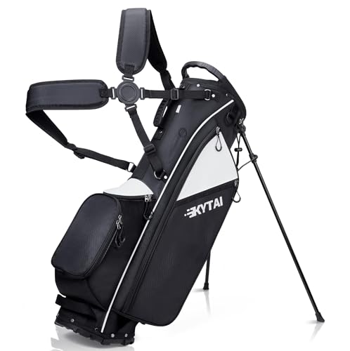 KYTAI Lightweight 7 Way Divider Golf Stand Bag for Men/Women- Dual Straps, Stable Stand, Multiple Pockets, Rain Hood & Towel Ring