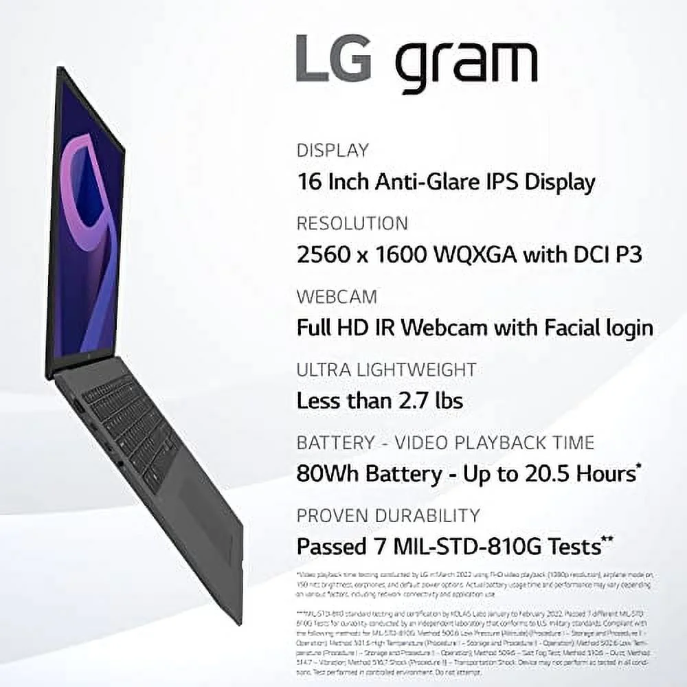 LG Gram (2022) 16Z90Q Ultra Lightweight Laptop, 16