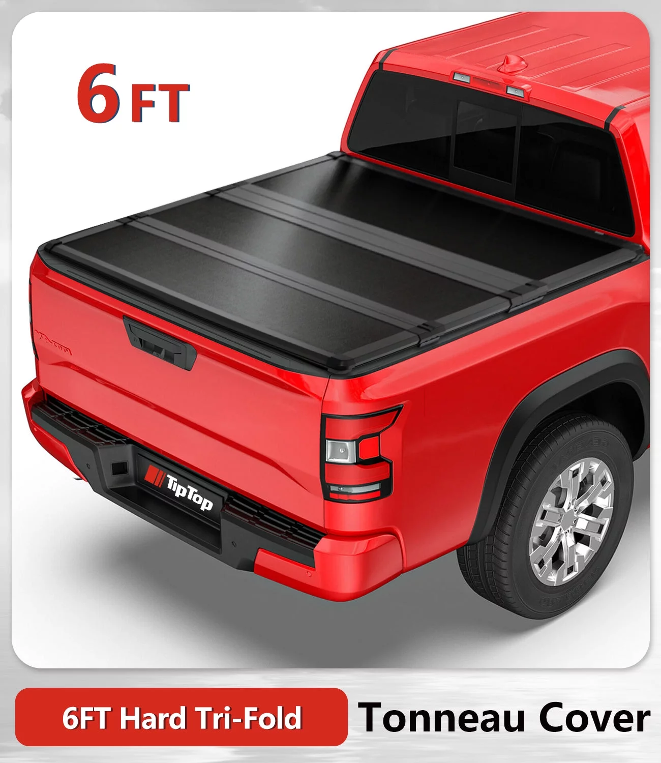 TIPTOP Tri-Fold Hard Tonneau Cover Truck Bed FRP On Top For 2005-2023 Nissan Frontier 6ft Bed (73.3