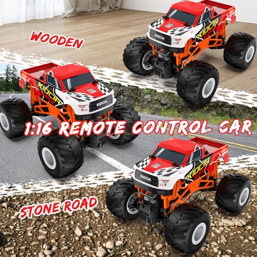 1:16 Scale RC Monster Truck - 2.4GHz All Terrain Car for Kids 4-12, 20 Km/h Off Road RC Truck, Christmas or Birthday Gift