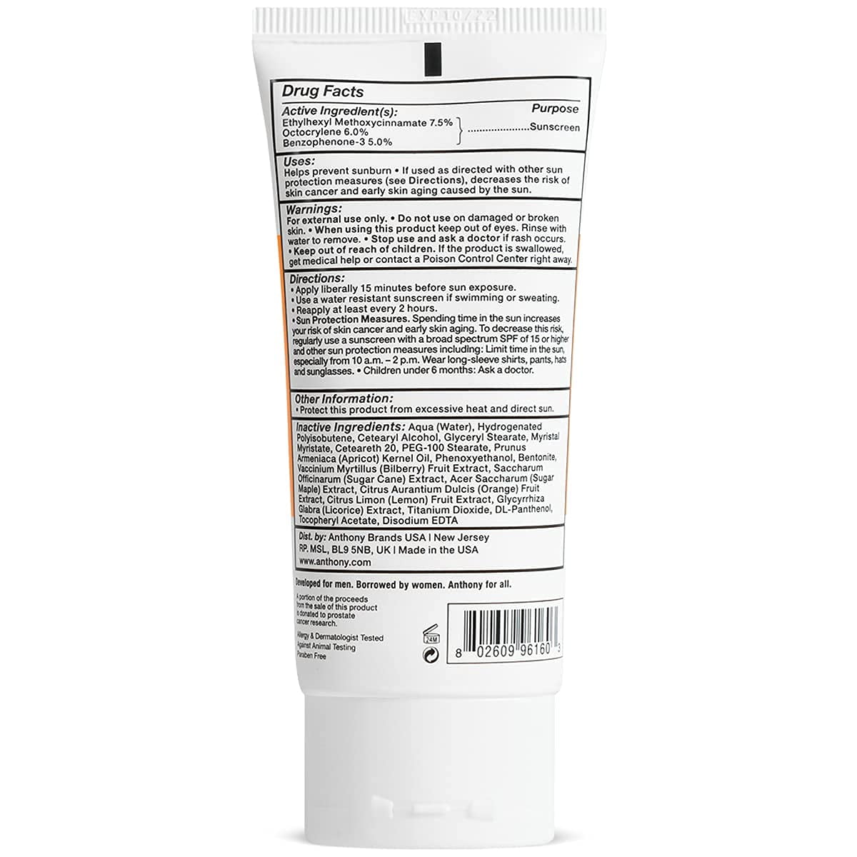 Anthony Day Cream SPF 30, 3 Fl Oz, and Anthony Algae Facial Cleanser, 8 Fl Oz