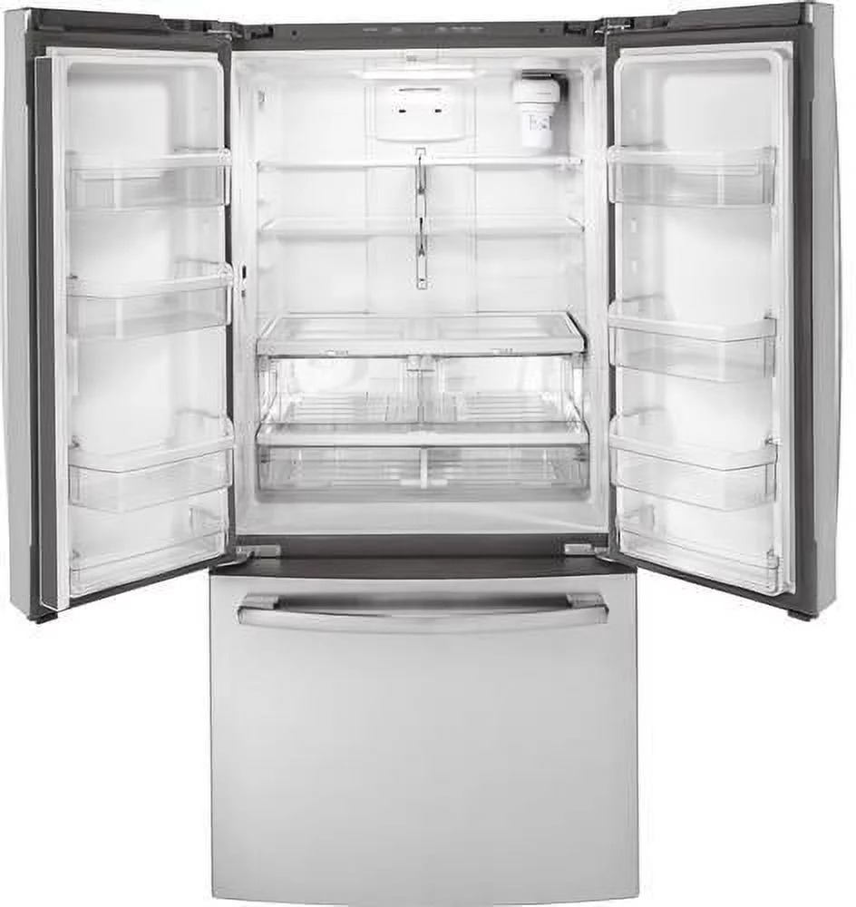 GE Appliances GWE19JSLSS ENERGY STAR 18.6 Cu. Ft. Counter-Depth French-Door Refrigerator-Stainless Steel
