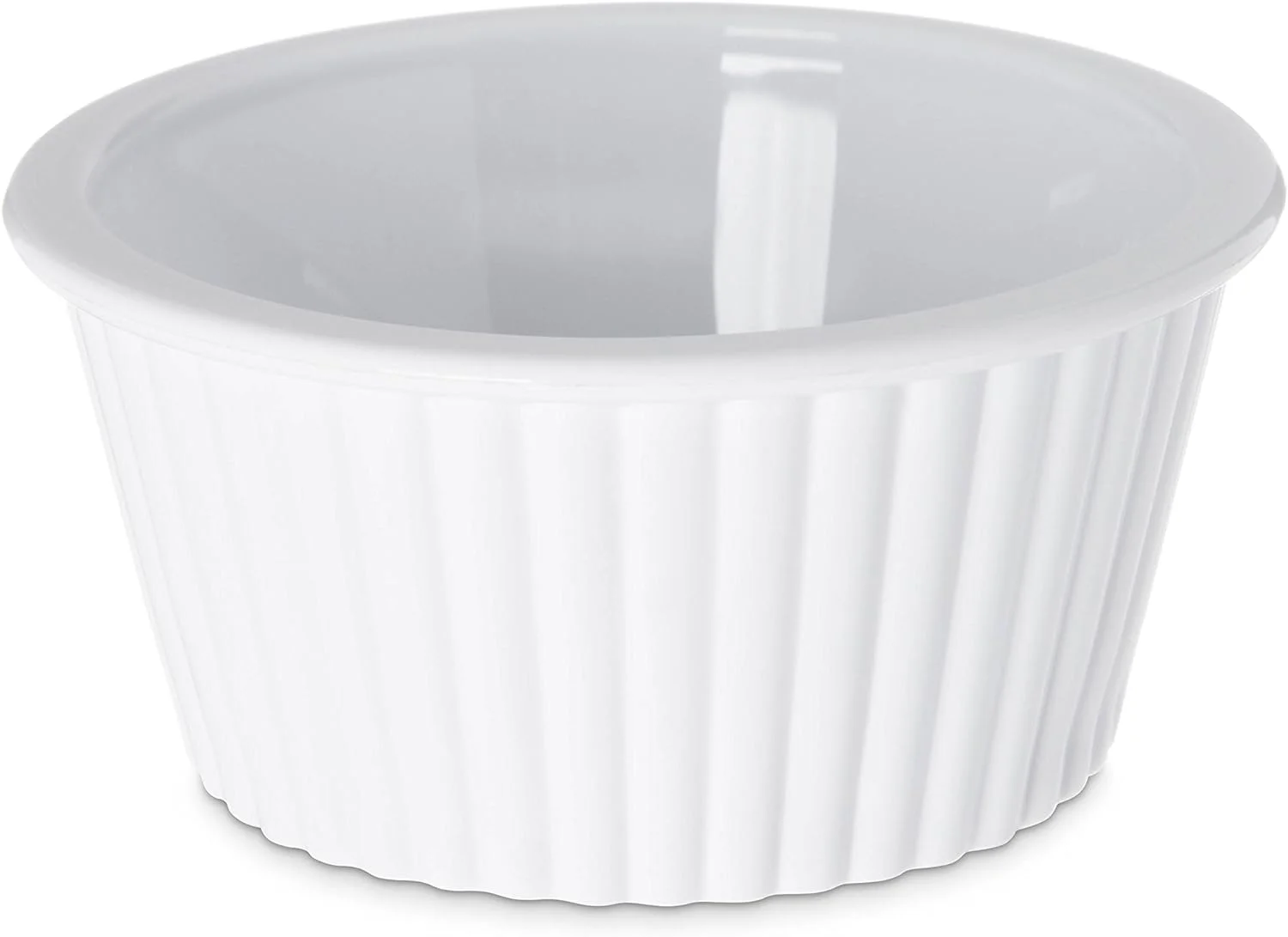 Set Of 12 Plastic White Fluted Round Stackable 4 Oz Ramekins - Perfect For Any Kitchen For Prepping Food Or Serving Dishes! - !