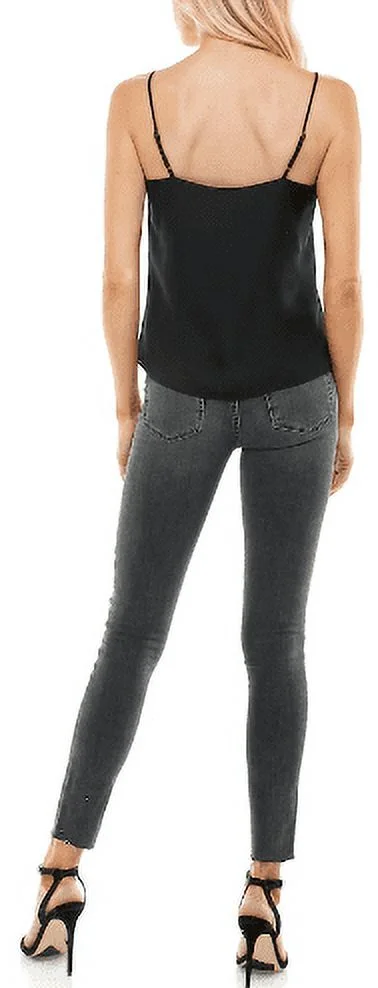 Socialite BLACK Women's Leigh Lace Trim Camisole, US Medium