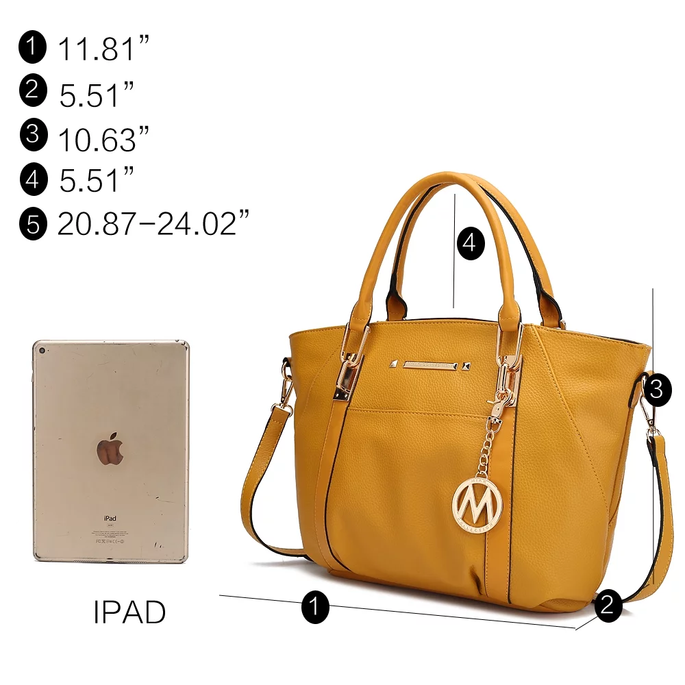 MKF Collection Darielle Vegan Leather Women's Satchel Handbag & Wallet Set by Mia K. - Black