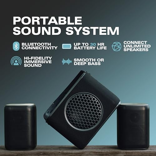 Rocksteady Stadium 2: Two Speakers Bundle - Immersive, connectible, and up to 150 ft of Range. Up to 30 Hours of Battery Life.