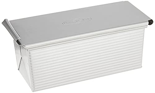 USA Pan Bakeware Pullman Loaf Pan with Cover, 13 x 4 inch, Nonstick & Quick Release Coating, Made in the USA from Aluminized Steel