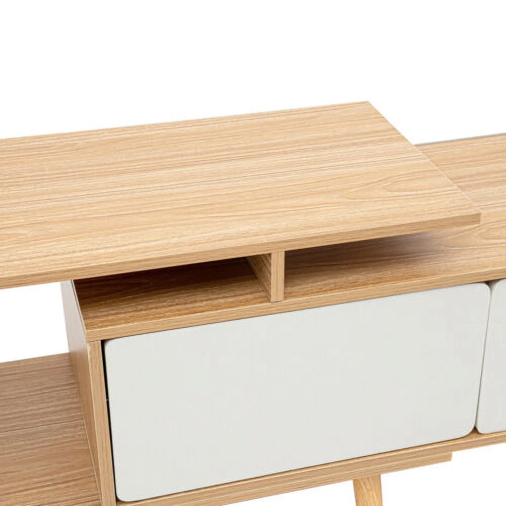 Modern TV Stand TV Unit Sideboard TV Console Media Cabinet Solid Wood White