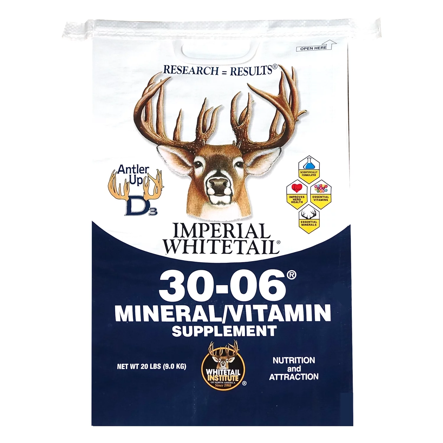 Whitetail Institute 30-06 Mineral/Vitamin Supplement for Deer Food Plots, 20 lbs