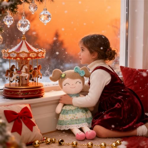 Gloveleya Baby Girl Gift First Baby Doll Plush Doll Print Sunflowers