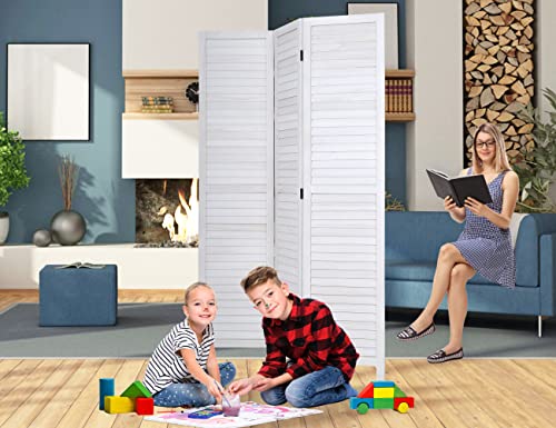 3 Panel Room Divider - 47.7'' Wide Wooden Divider and Folding Privacy Screen, 67'' Tall - Portable Room Partition for Home, Office, Bedroom, Restaurant
