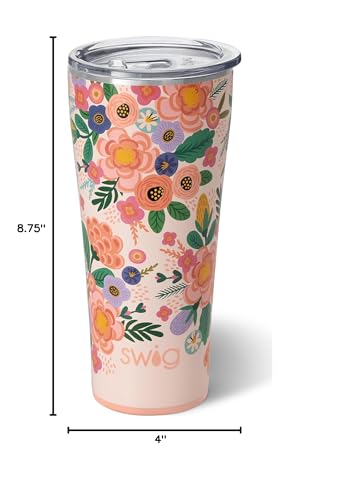 Swig Life 32oz Insulated Tumbler, Travel Coffee Tumbler with Lid, Cup Holder Friendly, Stainless Steel Travel Coffee Mug, Glitter Tumbler, Glitter Gifts (Confetti)
