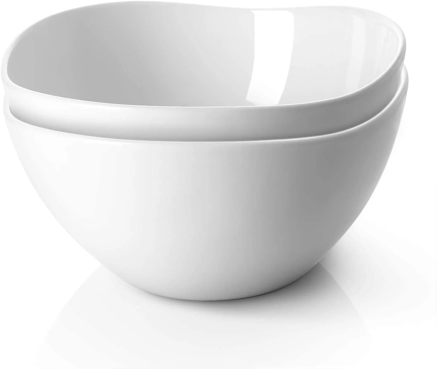 DOWAN Large Mixing Bowls, 3.2 Quart Deep Serving Bowls,  105 Oz Ceramic Salad Bowls for Kitchen, Set of 2, White