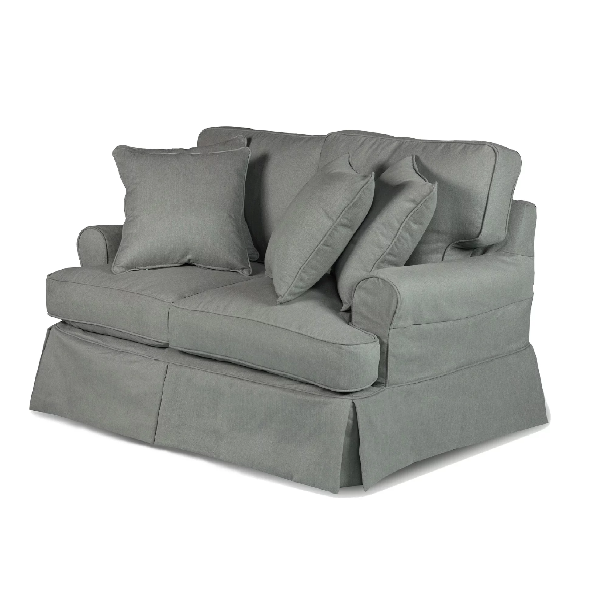 The Hamptons Collection 60” Grey T-cushion Loveseat Cover with Back and Seat Cushion Cover and