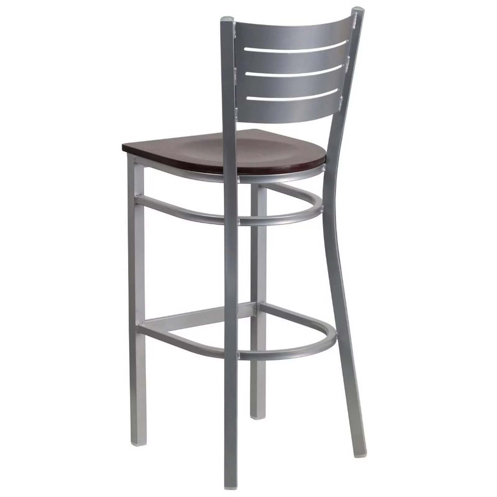 Home Square Bar Stool in Mahogany and Silver Finish - Set of 3