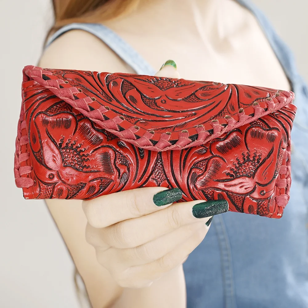 AD American Darling ADBG1203C Sunglass Case Hand Tooled Genuine Leather Women Bag Western Handbag Purse