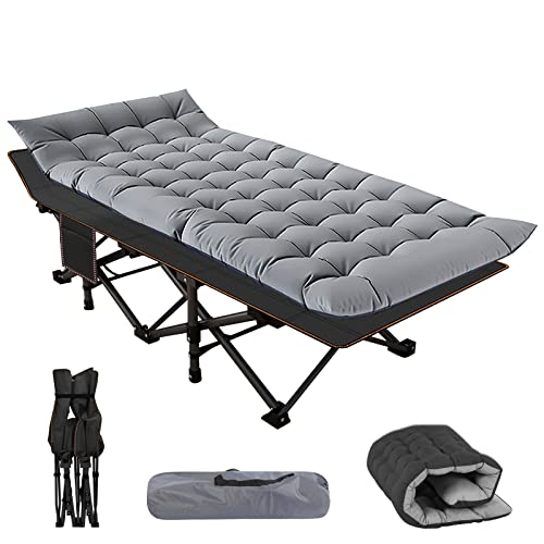 NAIZEA Folding Camping Cots,Adjustable 4-Gear Sleeping Cots for Adults,Foldable Cot Bed, Folding Chaise Lounge Chair,Portable Reclining Chair for Beach Lawn Camping Pool,Sunbathing Chairs