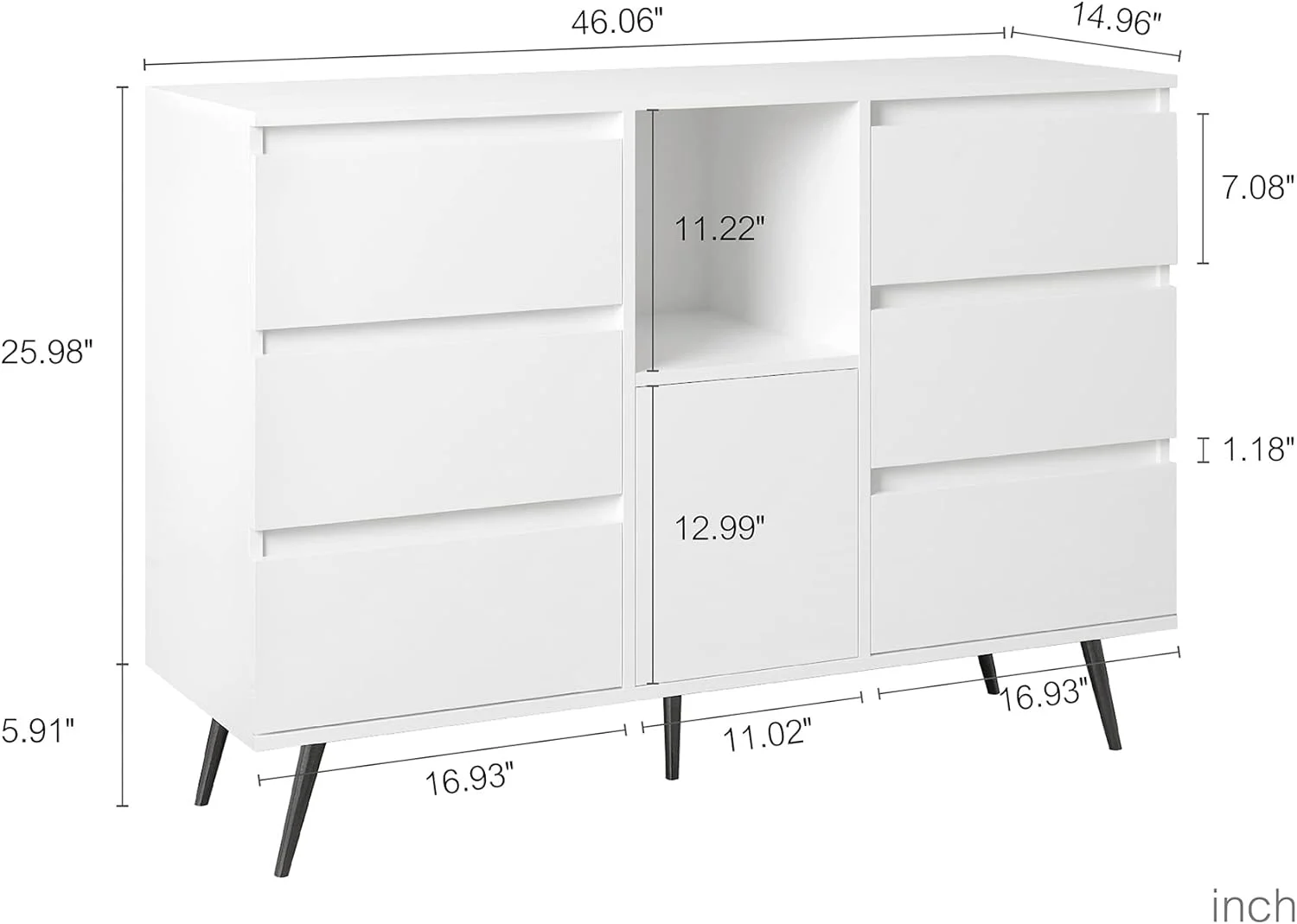 Storage Sideboard With Drawers And Door, Accent Cabinet High Gloss With LED Light, Modern Unit Cupboard Wooden Storage Display Cabinet For Living Room Office Bedroom Hallway Entryway, White