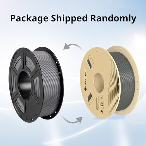 ANYCUBIC PLA Filament 1.75mm Bundle, 3D Printing PLA Filament 1.75mm Dimensional Accuracy +/- 0.02mm, 1KG Spool (2.2 lbs), 2KG Grey+Grey