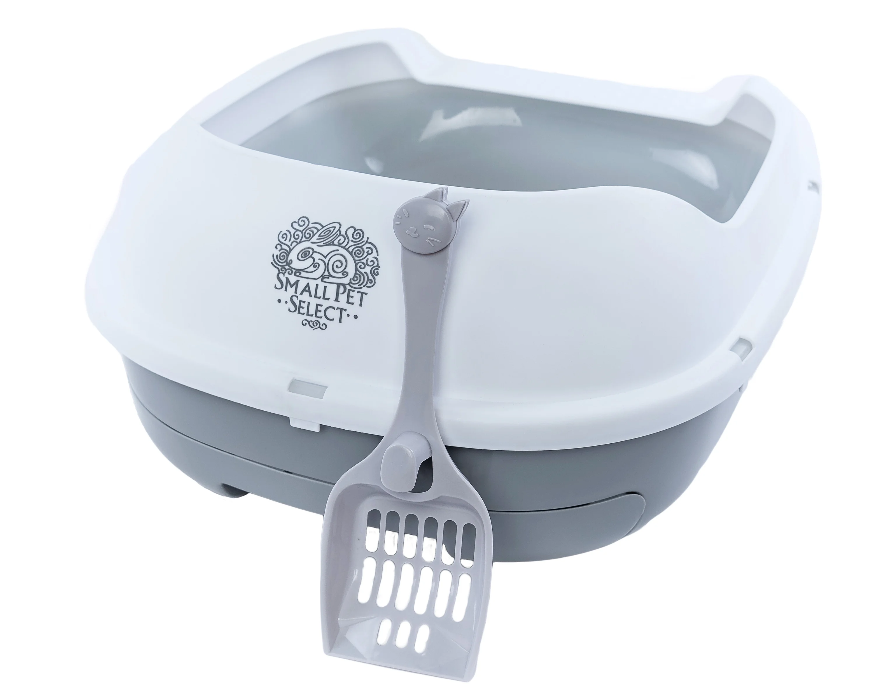 Small Pet Select - Pine Pellet Cat Litter Box, With 5 Pee Pads and Litter Scoop, Premium System for Cats and Other Small Animals, Tidy and Easy to Clean with Drawer, Scoop, and Removable Tray