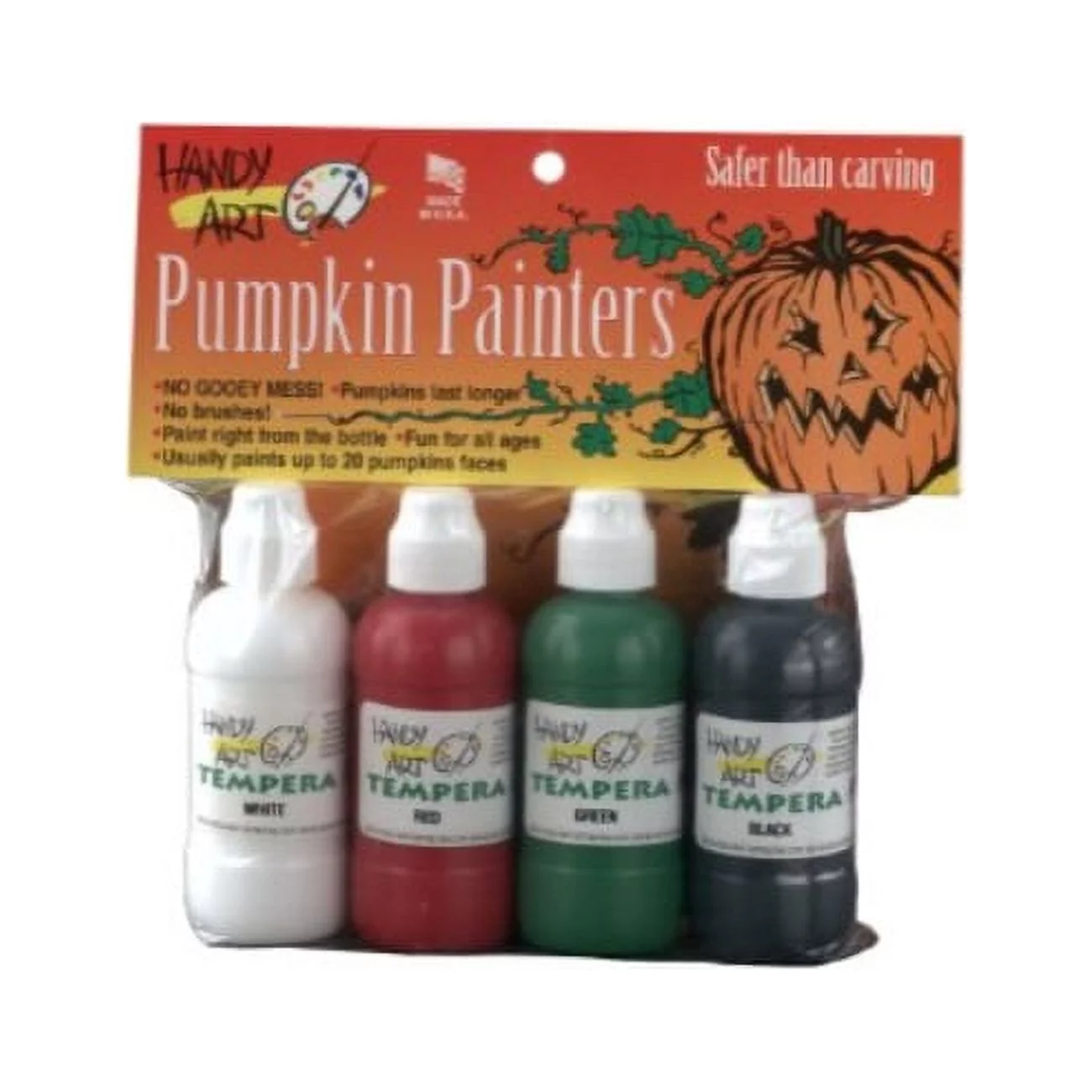 Handy Art 4 color - 2 ounce Tempera Pumpkin Painters Kit, 4 color assorted set( 882-049)