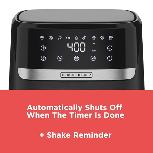 BLACK+DECKER Purifry 2QT Air Fryer, Crispy Deep Fried Taste without the Fat, Plus Bake, Dehydrate, and Keep Food Warm, Digital Touchscreen and Auto Shut-Off