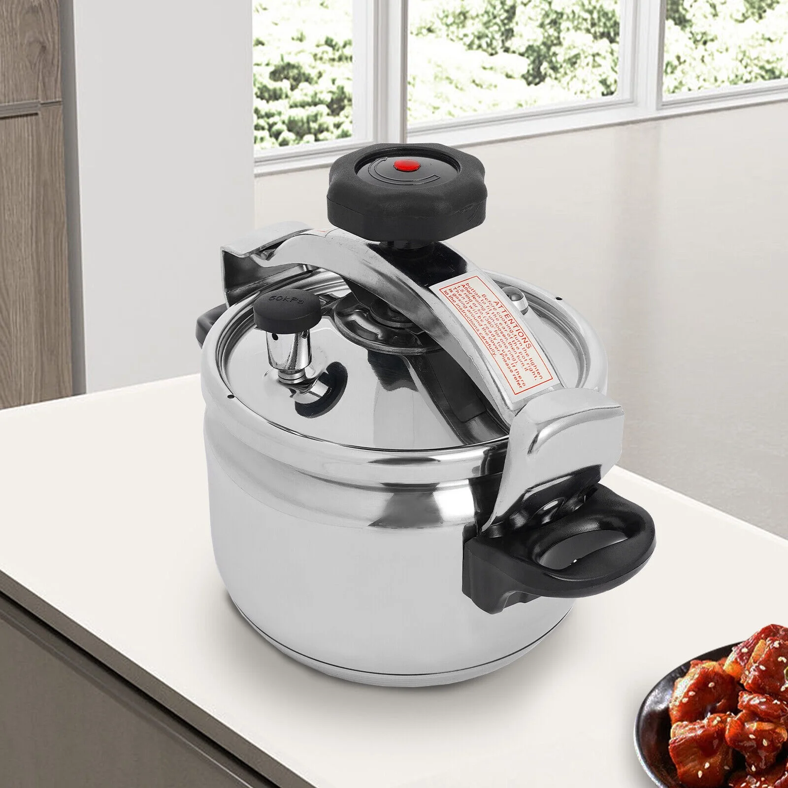 Miumaeov 3L/3.17 QT Mini Pressure Cooker for 1-2 People Family 304 Stainless Steel 50Kpa Pressure Canners for All Hob Types