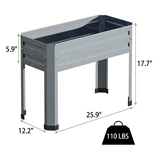 Raised Garden Bed with Detachable Legs Elevated Metal Planter Box for Growing Fresh Herbs Vegetables Flowers Succulents&Other Plants for Outdoor Backyard Patio Deck Balcony Green