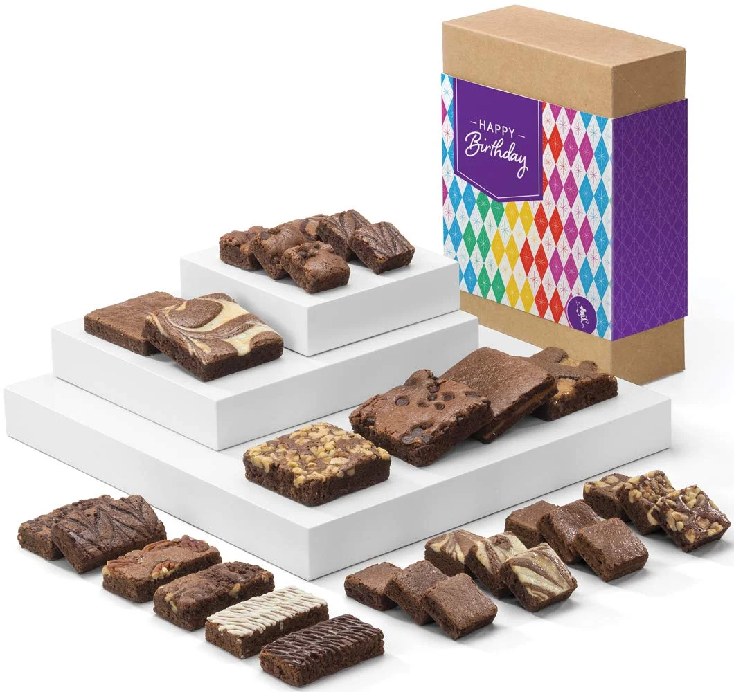 Birthday Deluxe Medley Individually Wrapped Gourmet Chocolate Food Gift Basket - Full-Size, Snack-Size  Bite-Size  - 30 Pieces - Item CB325