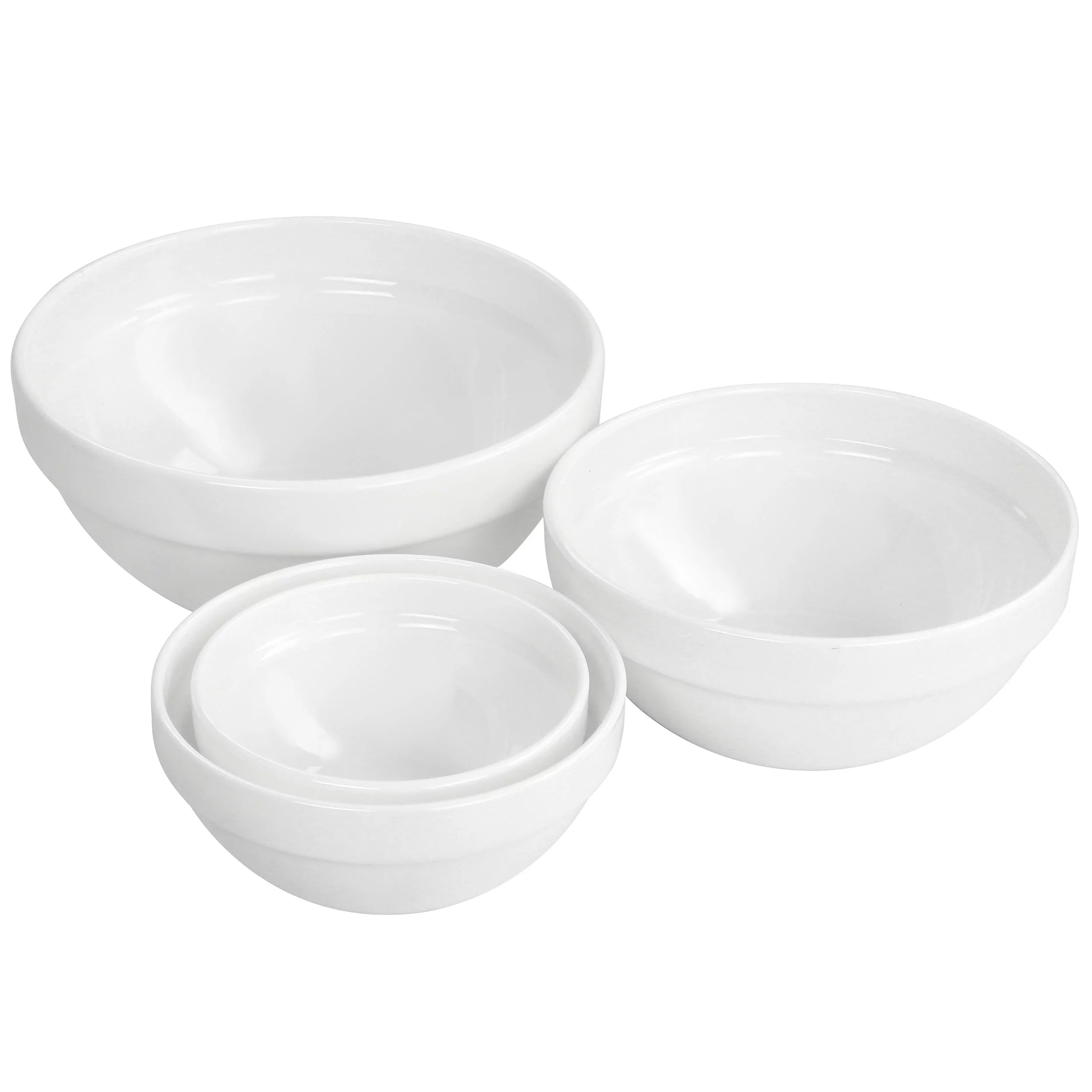 Ultra White Shadow 8 Piece Tempered Opal Glass Bowl and Lid Set in White