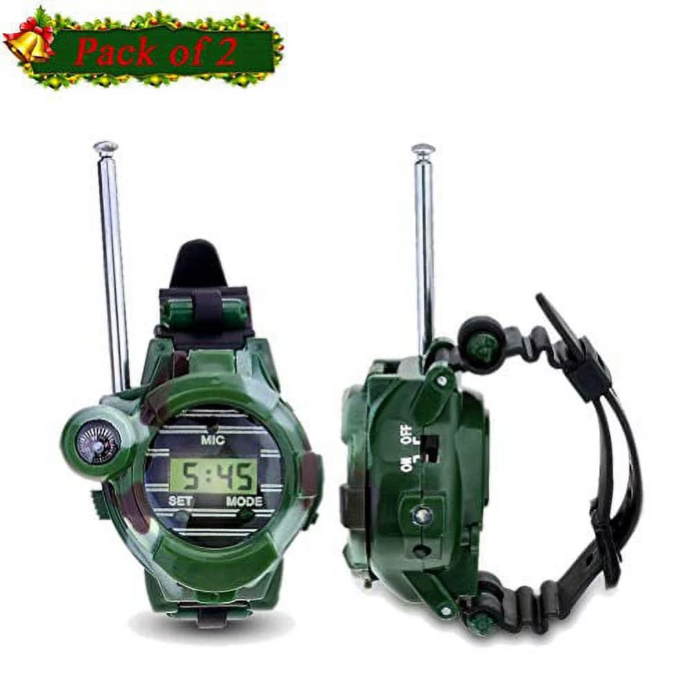 Walkie Talkies Watch, Spy Watch Army Toys for Kids Age 8-12, 7 in 1 Digital Watch Walkie Talkies, Two-Way Long Range Transceiver with Flashlight, Cool Spy Gadgets Christmas Gifts for Boy Girls