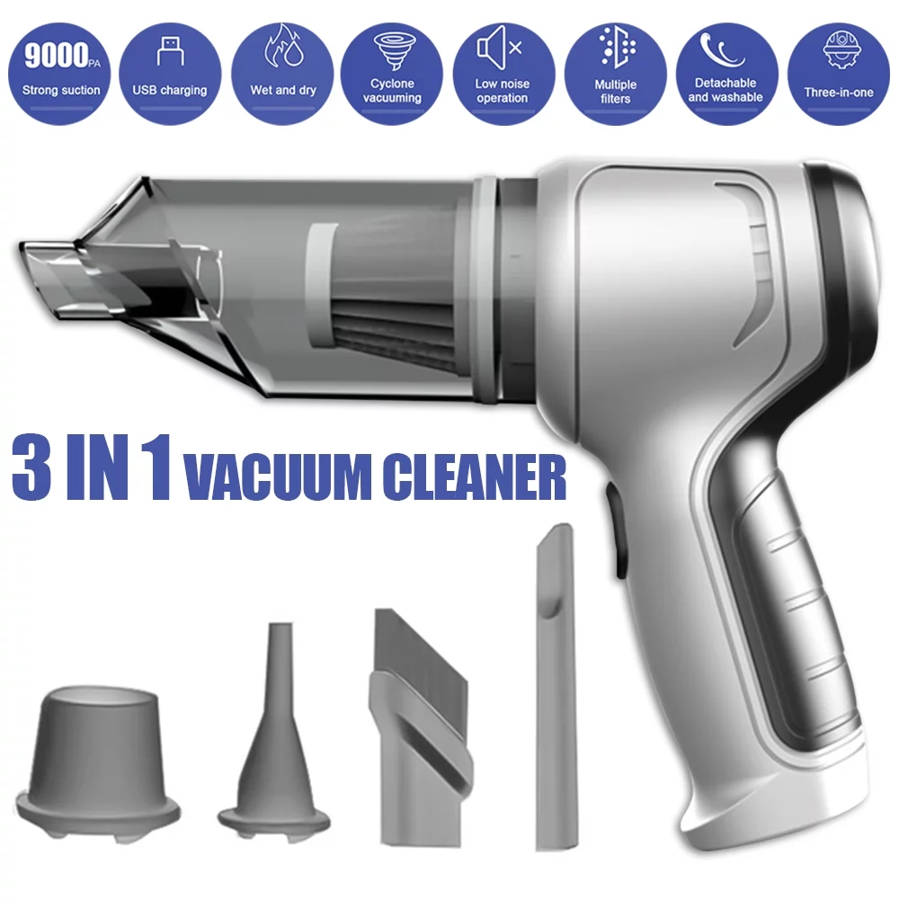 MDHAND Car Vacuum Cleaner Cordless, Portable Handheld Vacuum with 1PCS Washable Filter for Home & Car, Black
