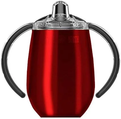 True North Stainless Steel Insulated Sippy Cup, 8 oz (Jewel Red)