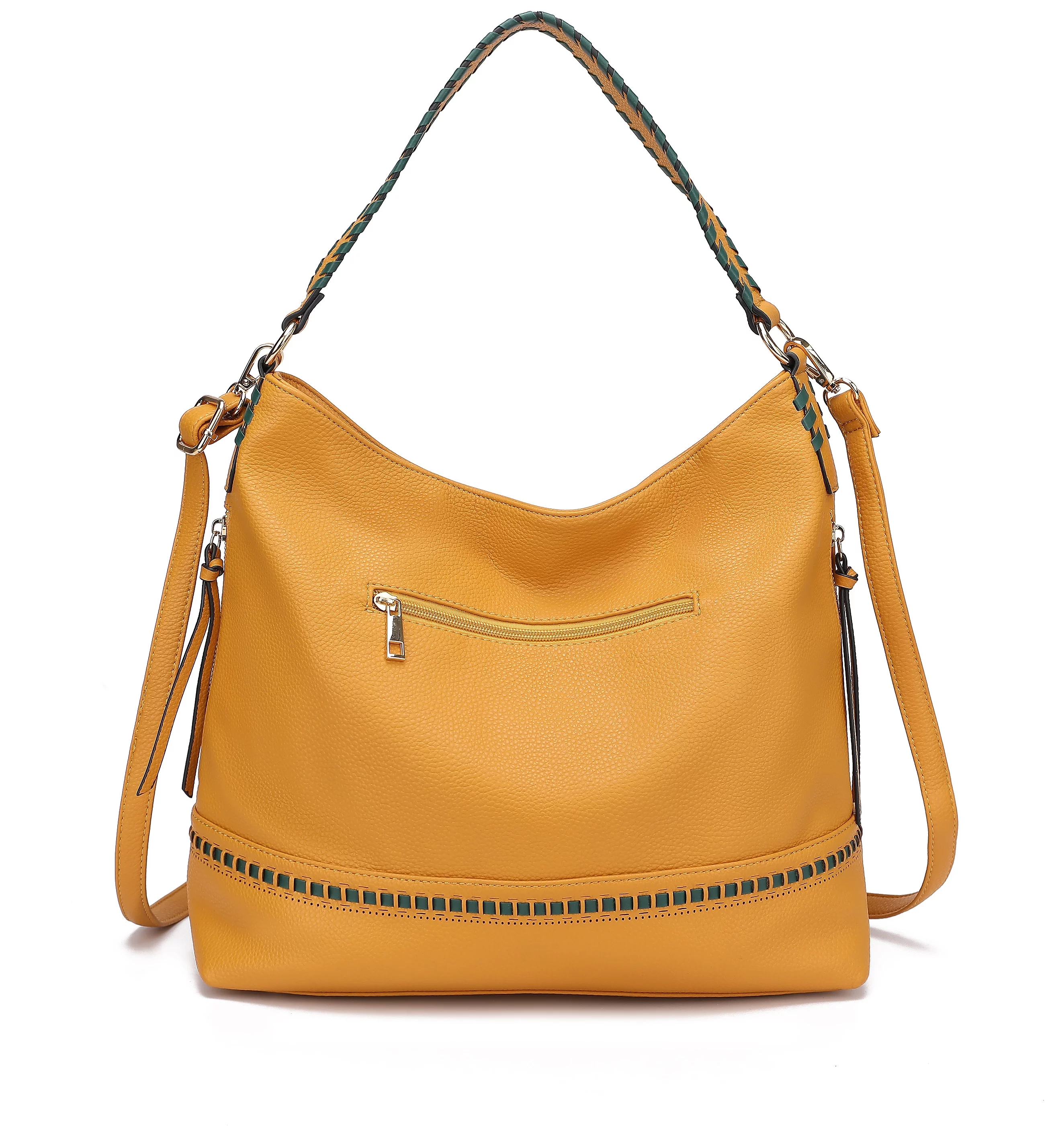 MKF Collection Blake Vegan Leather Women's Shoulder Bag & Wristlet Wallet 2 pcs, Classy Hobo Purse Handbag by Mia K - Blush