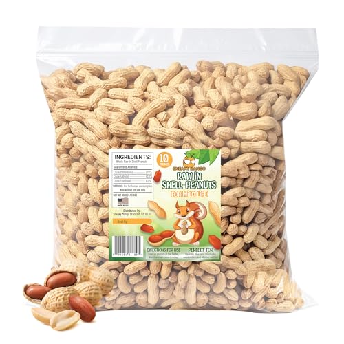 Premium Quality Raw Peanuts in Shell - 10 Pounds – All-Natural Food for Squirrels, Deer, Birds, and Other Wildlife Animals – Grown in The USA for Healthy Nutrition