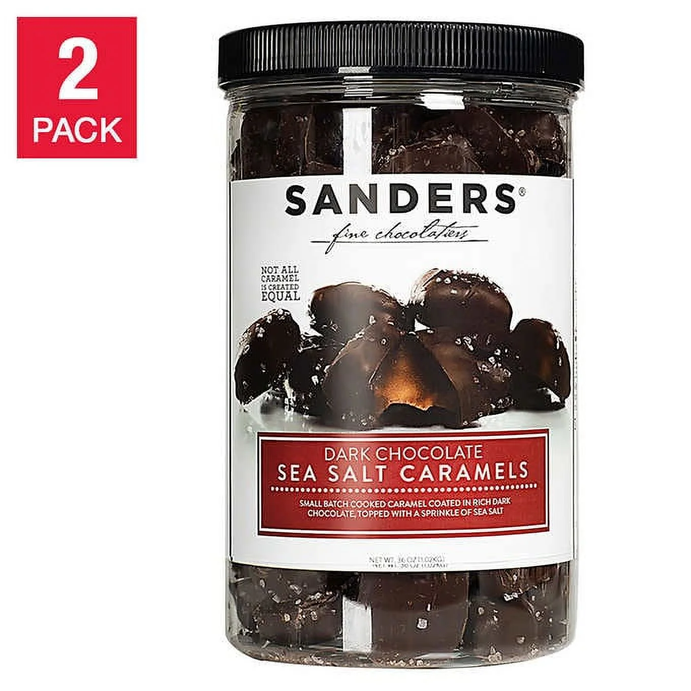 Sanders Dark Chocolate Sea Salt Caramels 36 oz., 2-pack