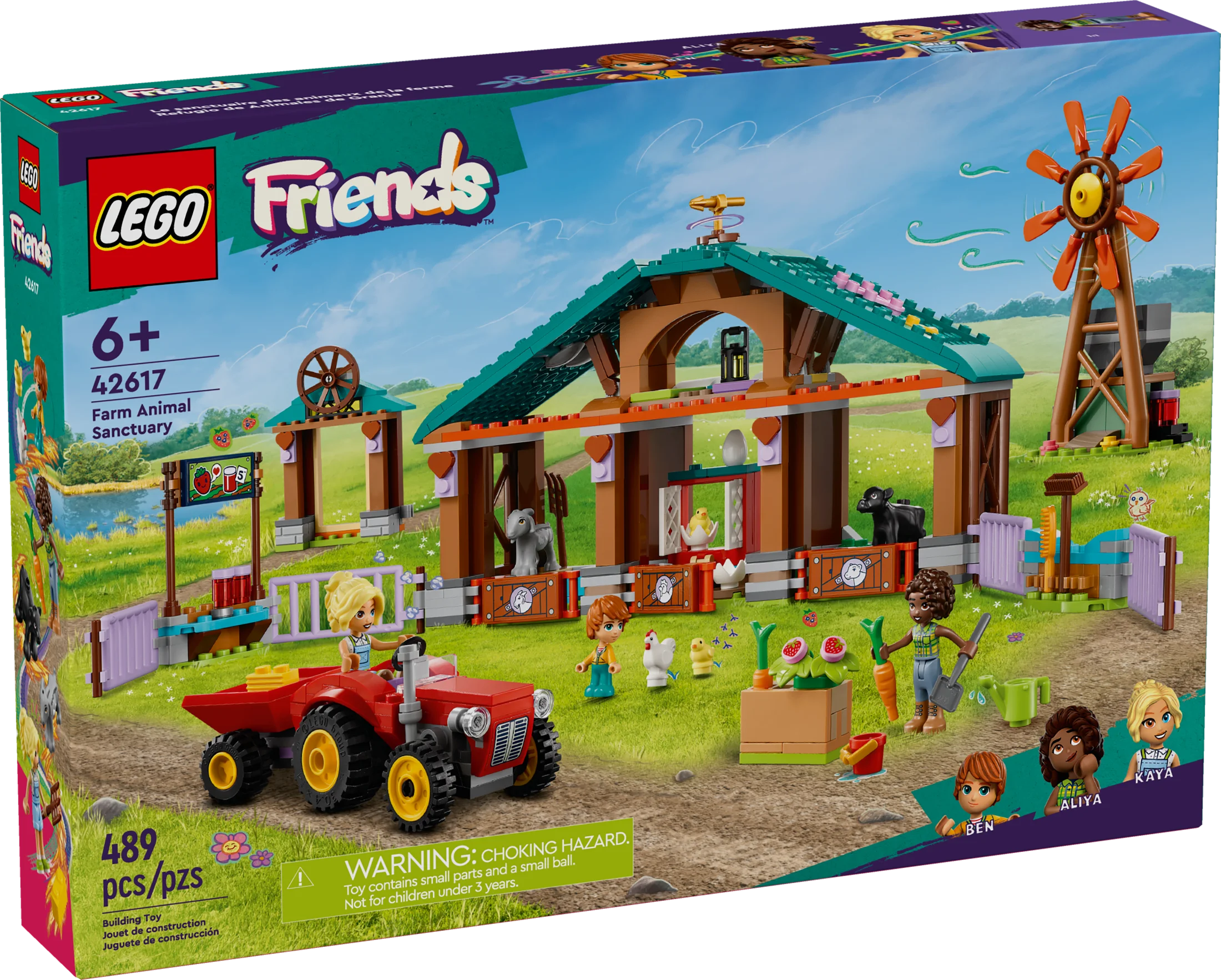 LEGO Friends Farm Animal Sanctuary and Tractor Toy, Gift Idea for Kids, Girls and Boys Ages 6 and Up, Farm Toy Playset with 3 Mini-Doll Characters and 5 Farm Animal Toys Including a Baby Cow, 42617