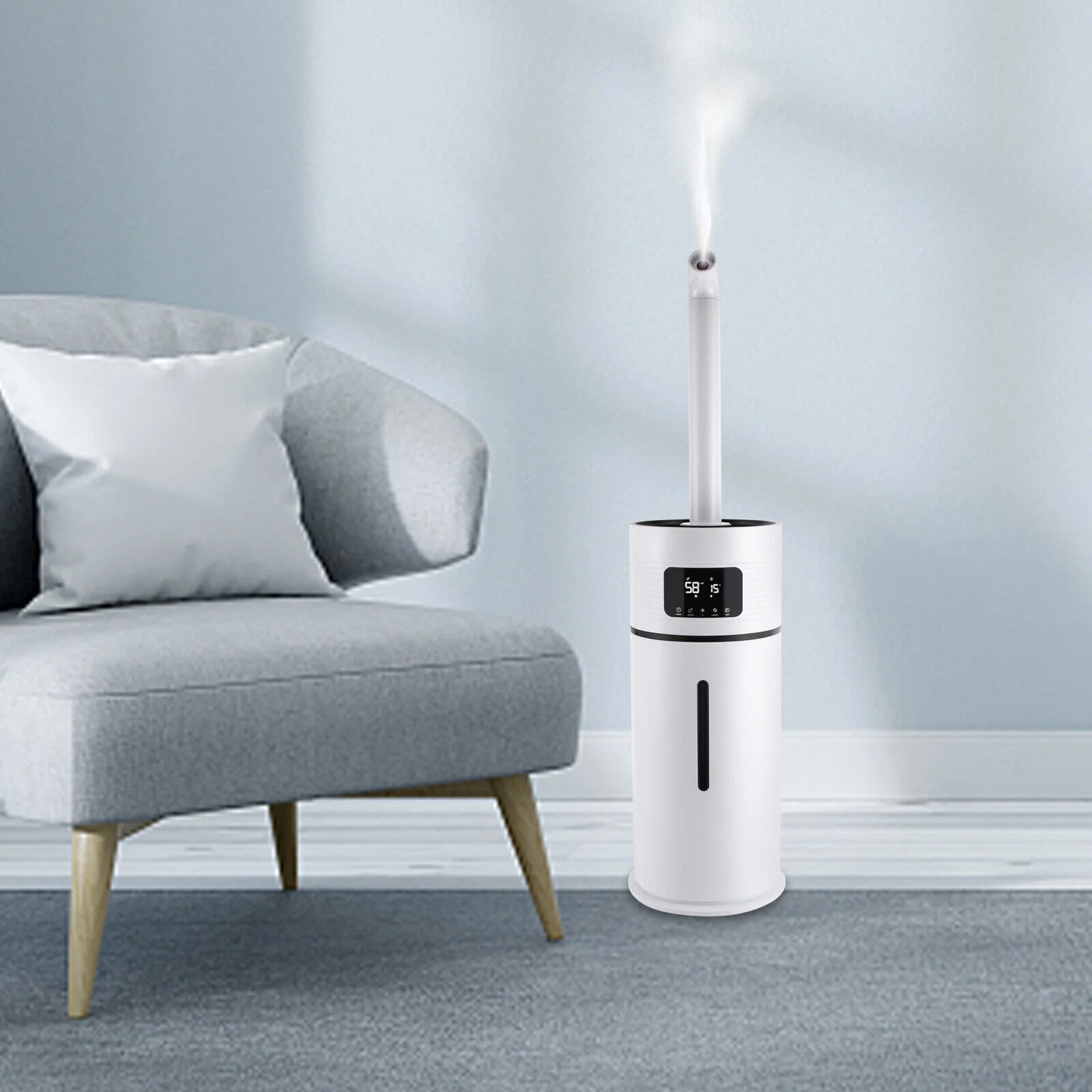 ZhdnBhnos 15L/4Gal Commercial Air Humidifier Large Room Essential Oil Cool Mist Diffuser Whole House 360° Nozzle 538.2ft²