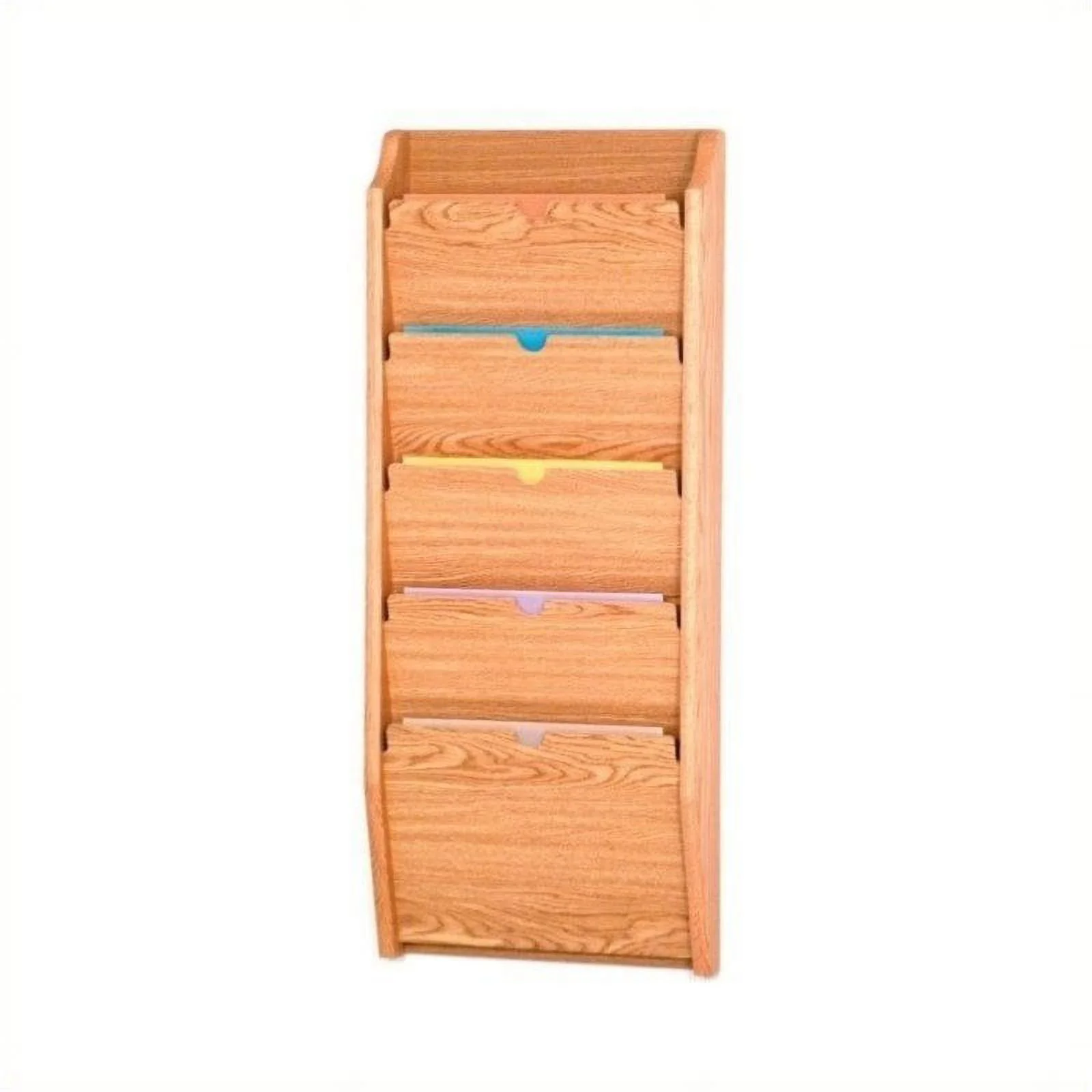 Pemberly Row 5 Pocket Privacy File Holder in Light Oak