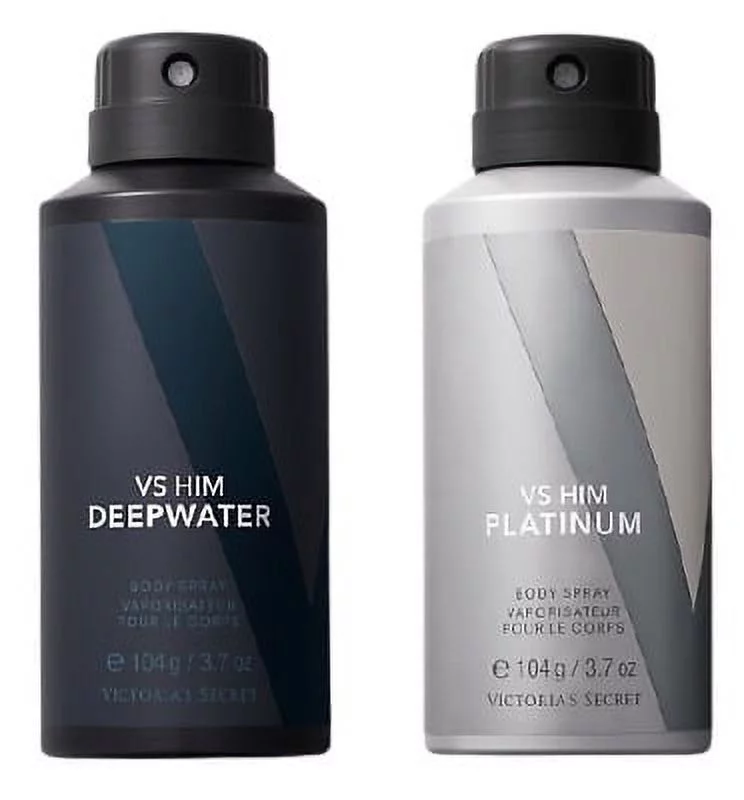 Victoria's Secret Him Platinum and Deepwater Body Spray set of 2