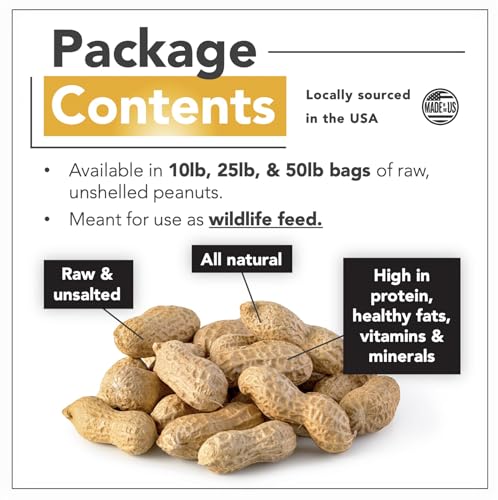 Wildlife Feed Raw Peanuts (10 LBS) - Our in-Shell Peanuts are The Ideal Critter Food to Attract Squirrels, Birds, Deer and Other Diverse Wildlife.