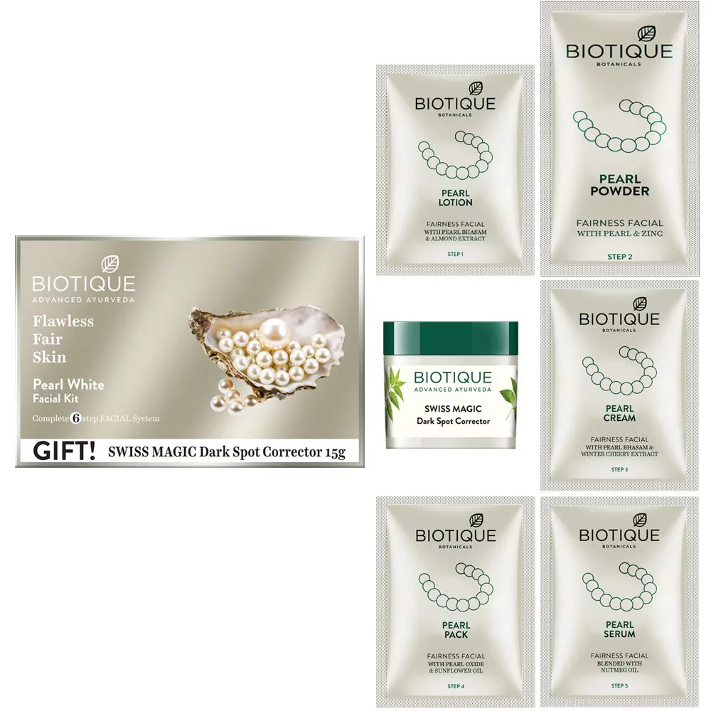 Biotique Bio Pearl White Facial Kit 65g, Pearl White Facial Kit