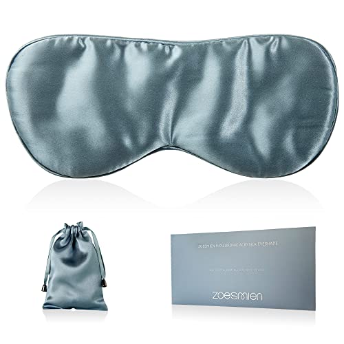 Sleep Mask 100% Mulberry Silk for Light Blocking, ZOESMIEN Eye Mask for Women Men Side Sleeper, Puffiness Dry Eyes Headache, Adjustable Strap, Christmas Gift Package, Vitality Orange