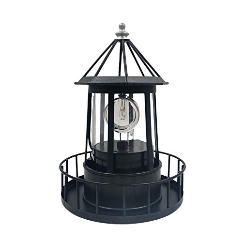 LED Solar Powered Lighthouse, 360 Degree Rotating Lighthouse Lamp, IP65 Waterproof LED Solar Lighthouse Lamps Towers Statue Lights for Outdoor Garden Pathway Patio