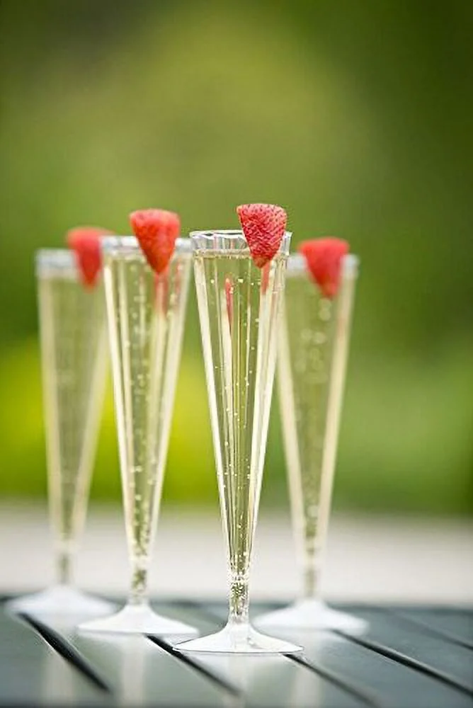 Party Essentials 40Count Deluxe/Elegance Twopiece Hard Plastic 5 oz Champagne Flutes, Clear